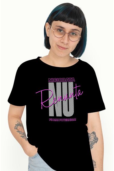 StoryGift Romania Tricou Femei Mesaj Motivational Femei Text Nu Renunta Niciodata Cu Imprimeu Pe F Blk_l