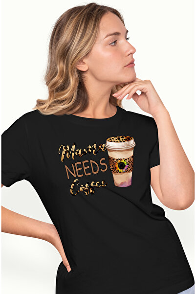 StoryGift Romania Tricou Femei Cu Mesajul "mama Needs Coffee", Cafea, Mama, F...