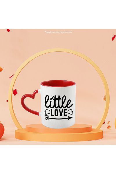 StoryGift Romania Mug with an arrow and the text in English "Little love" - ​​little love with Handle In, With, STG.