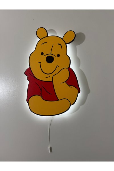 UViolets Decorative Wooden Printed Bear Winnie (Teddy Bear) Children's Room Night Light 23*35