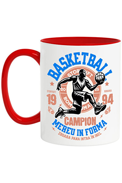 StoryGift Romania Cana Cu Jucator De Baschet Minge Saritura Joc In Echipa Spo...