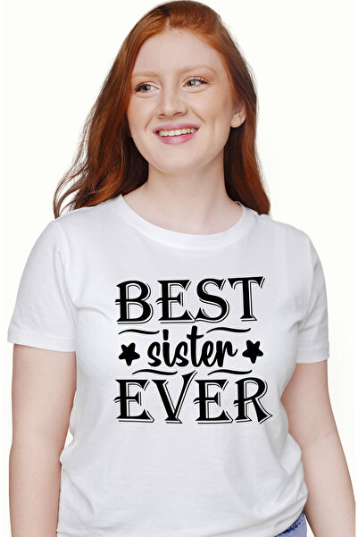 StoryGift Romania Tricou Femei cu stelute pentru cea mai tare sora dintotdeauna cu imprimeu pe Fa WHT_L