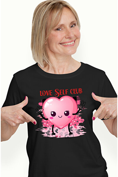 StoryGift Romania Tricou Femei Cu O Inima Fericita Cu Mesajul "love Self Club...