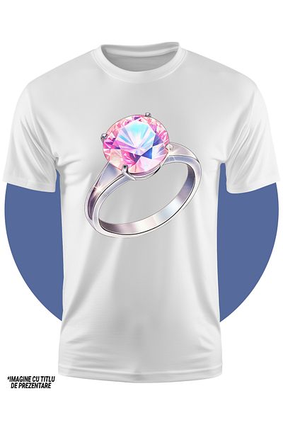 StoryGift Romania Tricou Copii Cu Un Inel Cu Diamant, Nepretuit, Cadou, Dar, Scump, Pentru Bogati, Valentine