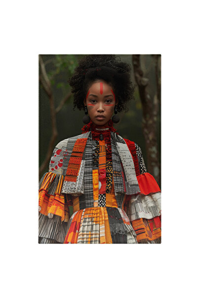 StoryGift Romania Tablou Canvas Mulatto Girl Cu Semne Rosii Pe Fata Cu Par Cr...