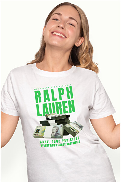 StoryGift Romania Tricou Femei - Banii Aduc Fericirea, Cu Imprimeu Pe Fata, 1...