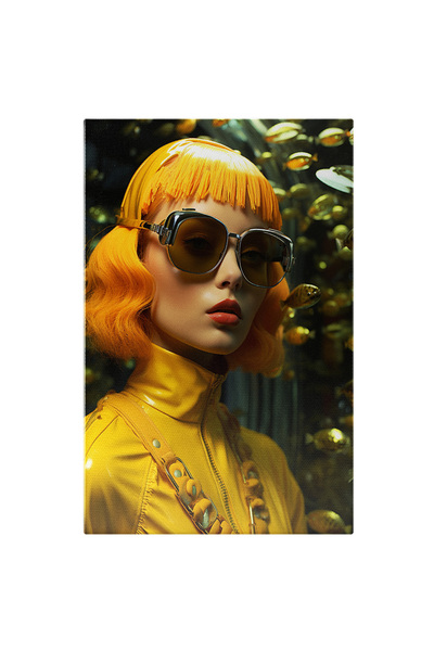 StoryGift Romania Tablou Canvas: Model In Acvariu De Pesti Lucrari De Arta, Barbie, Ochelari, Design Vestimentar