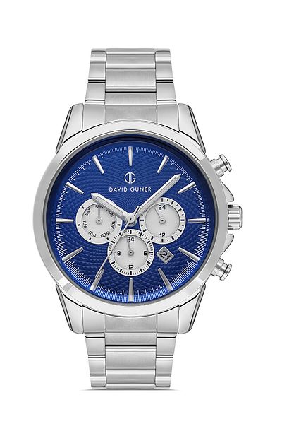DAVID GUNER Men's Wristwatch with Silver Coated Blue Dial Dg-8649Ga-A3