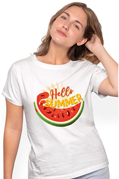 StoryGift Romania Tricou Femei Cu Mesajul "hello, Summer", Vara, Vacanta, Rel...