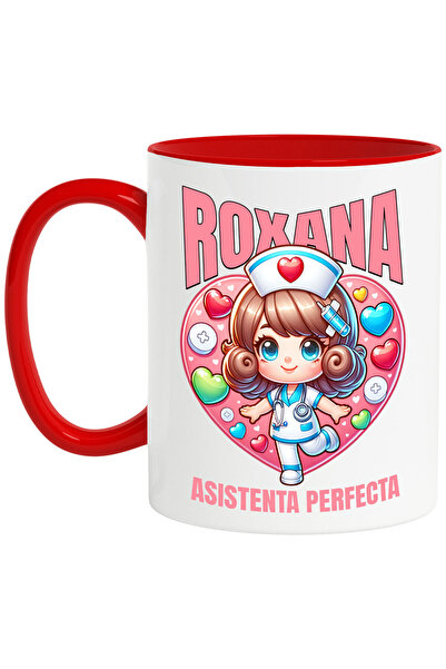 StoryGift Romania Cana Cu Asistenta Medicala Costum Alb Serinta Inima Text Ro...