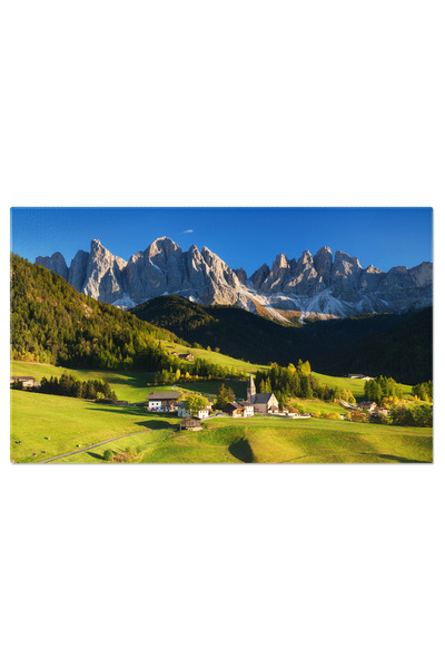 StoryGift Romania Tablou Canvas Santa Maddalena In Val Di Funes, Peisaj Munto...
