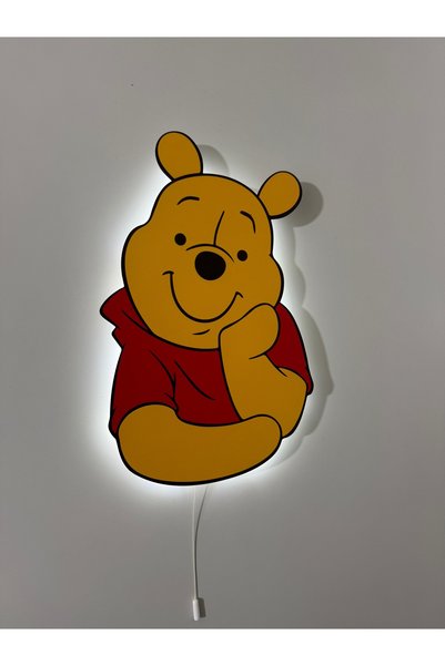 UViolets Decorative Wooden Printed Bear Winnie (Teddy Bear) Children's Room Night Light 23*35