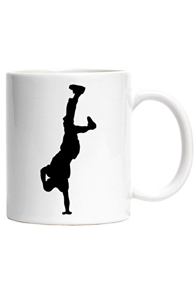 StoryGift Romania Cana Cu Un Dansator Care Sta Intr-o Mana Cu Maner Alb, Cu M...