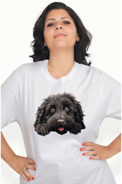 StoryGift Romania Tricou Femei Cu Un Caine Blanos Uimit, Ilustratie, Pentru I...