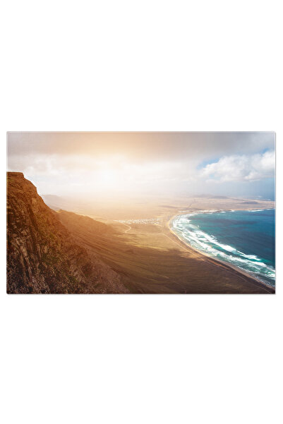 StoryGift Romania Tablou Canvas Coasta Famara Pe Insula Lanzarote Plaja, Natu...