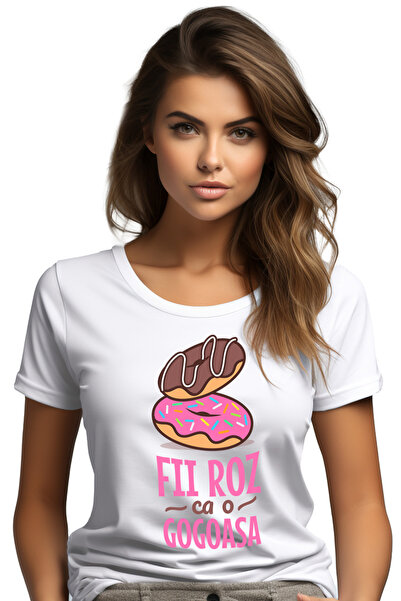 StoryGift Romania Tricou Femei Iubitorii De Gogosi Fii Roz Fii Fericit Zambet...