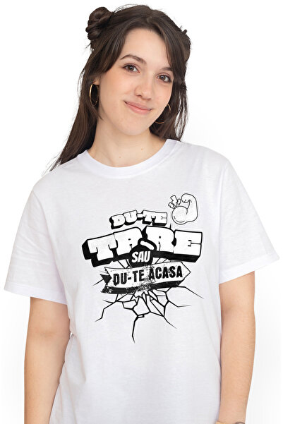 StoryGift Romania Tricou Femei Du-te Tare Sau Du-te Acasa, Gym, Motivational ...