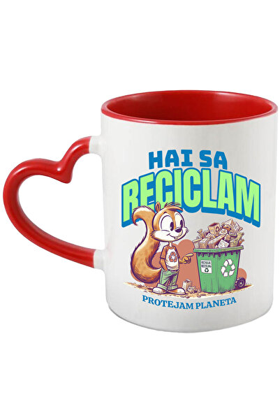 StoryGift Romania Cana Cu Animal Veverita Tomberan Deseu Reciclat Text Hai Sa...