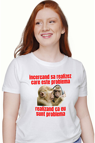StoryGift Romania Tricou Femei Maimuta Haioasa Uitandu-se In Oglinda, Eu Sunt...