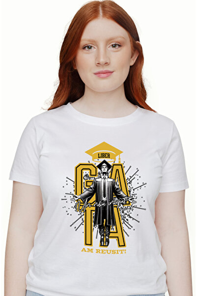 StoryGift Romania Tricou Femei Tanar Absolvent, Motivational , Am Reusit Facu...