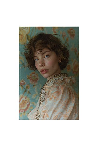 StoryGift Romania Tablou Canvas: Tunsoare Scurtă Și Tapet Cu Flori- Decoruri ...