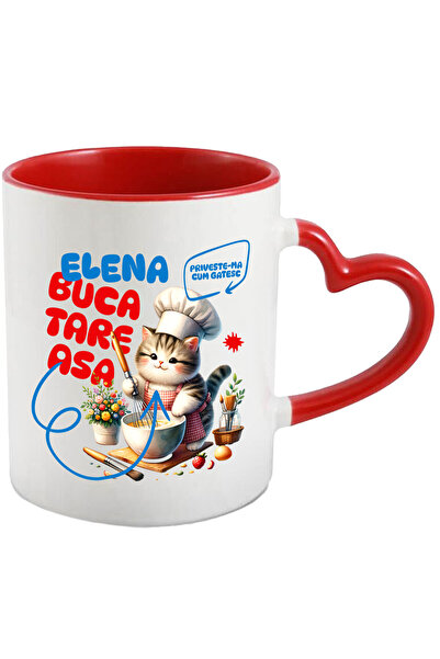 StoryGift Romania Cana Cu Pisica Pufoasa Cu Palarie Bucatar Cheff Gatit Text ...