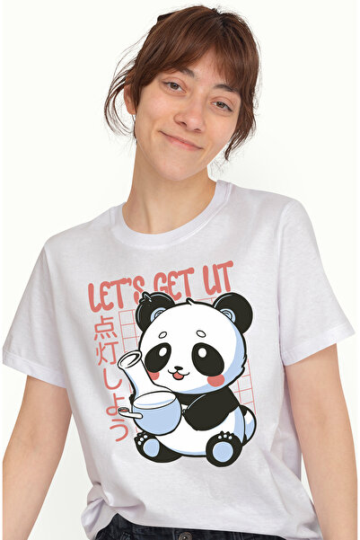 StoryGift Romania Tricou Femei Cu Mesaj Let's Get Lit, Panda, Grid, Japonez, ...