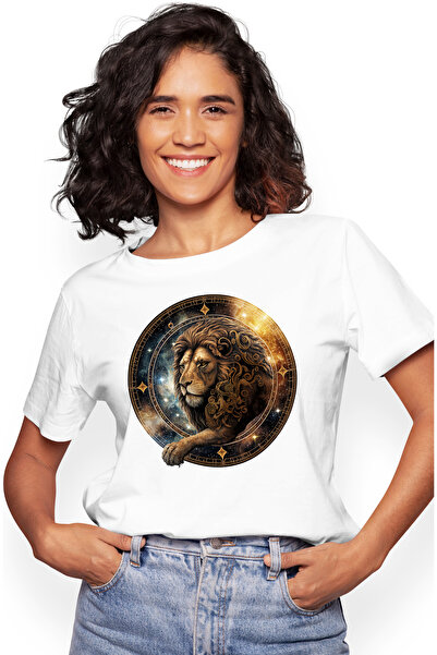 StoryGift Romania Tricou Femei Cu Un Leu Serios, Ilustratie, Arta Abstracta, ...