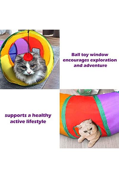 NEXIFY 1 Piece Rainbow Pattern Long Cat Tunnel - Pet Play Tunnel