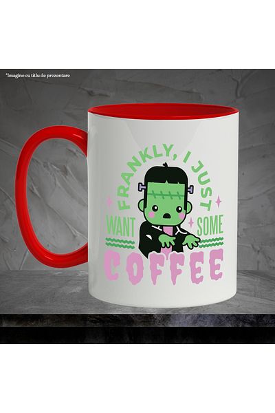 StoryGift Romania Frankly I Just Want Some Coffee Message Mug, Monster, Multicolor 330 ml, Ceram, With ,STG
