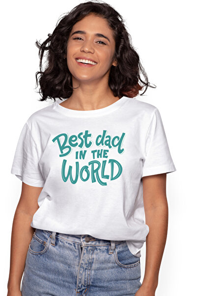 StoryGift Romania Tricou Femei Best Dad In The World Cu Imprimeu Pe Fata, 100...