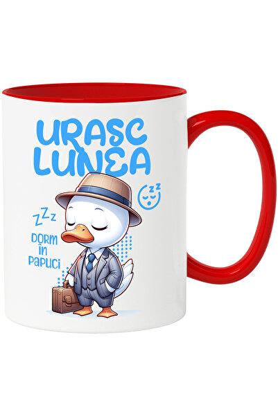 StoryGift Romania Cana Cu Rata Alba Eleganta Cu Costum Si Servieta Text Haios...