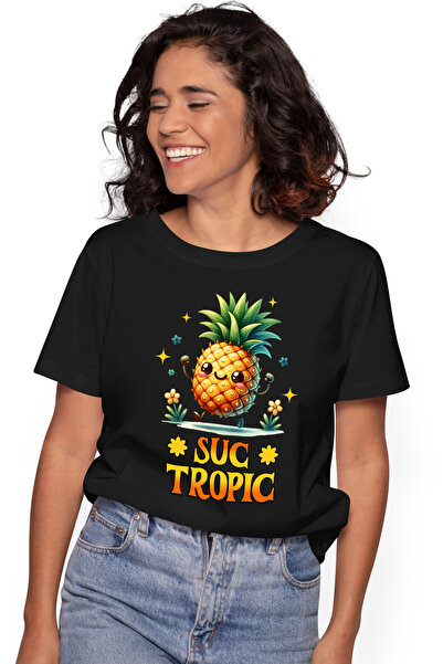 StoryGift Romania Tricou Femei Suc Tropic Anans Natural Zambaret Cu Imprimeu ...