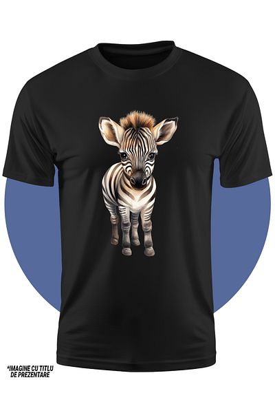 StoryGift Romania Children's T-shirt with a sad zebra, illustration, disappointment, upset, wild animal, jungle,,STG4