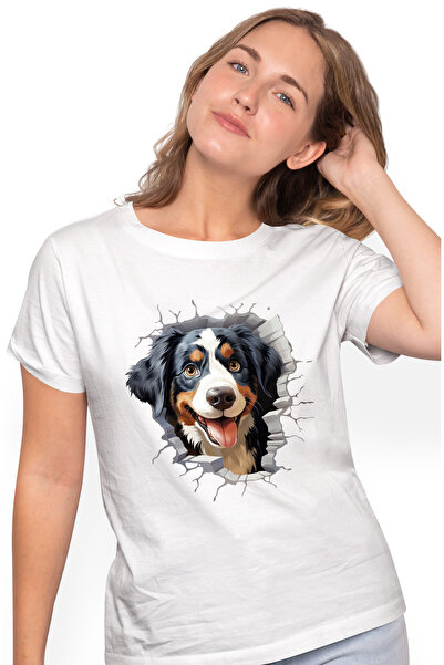 StoryGift Romania Tricou Femei Cu Un Caine Vesel Care Scoate Capul Printr-un ...