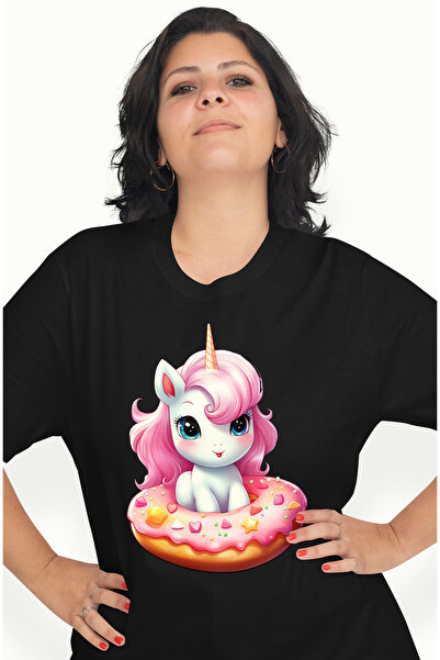 StoryGift Romania Tricou Femei Cu Un Unicorn Micut Care Sta In Centrul Unei G...