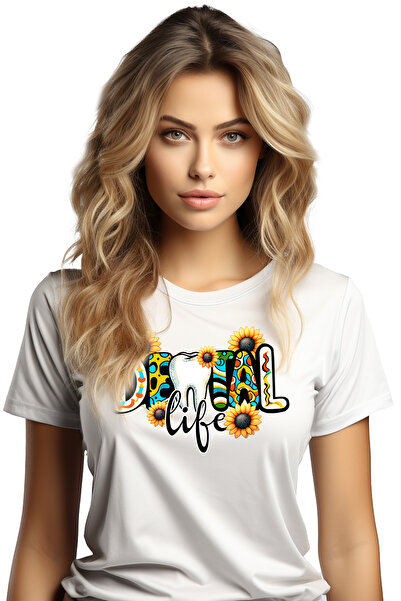 StoryGift Romania Tricou Femei Cu Mesajul "dental Life", Profesie, Ilustratie...