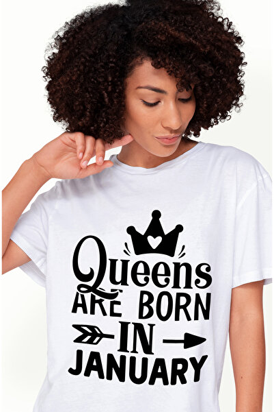 StoryGift Romania Tricou Femei Cu Text Din Care Reiese Ca Reginele Sunt Nascute In Ianuarie - Coro Wht_l
