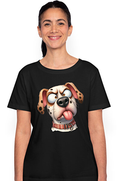 StoryGift Romania Tricou Femei Cu Un Caine Care Se Stramba, Ilustratie, Limba...