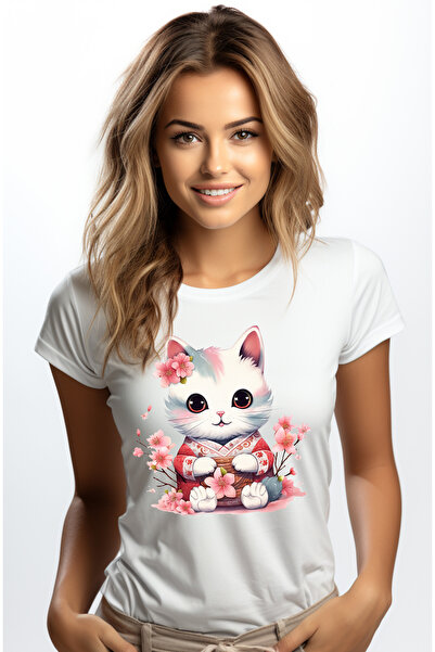 StoryGift Romania Tricou Femei Cu O Pisicuta In Vestimentatie Traditionala Di...