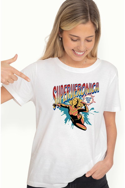 StoryGift Romania Tricou Femei Super Veronica, Supererou Sunt Aici Pentru Tin...