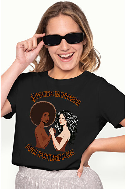 StoryGift Romania Tricou Femei Femei Impreuna Motivational Puternice Egalitat...