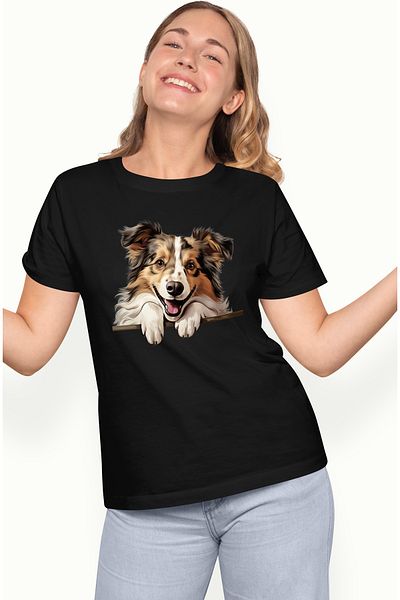 StoryGift Romania Tricou Femei Cu Un Caine Jucaus Care Sta Agatat De Gard, Abia Asteapta Sa Aiba O Blk_l
