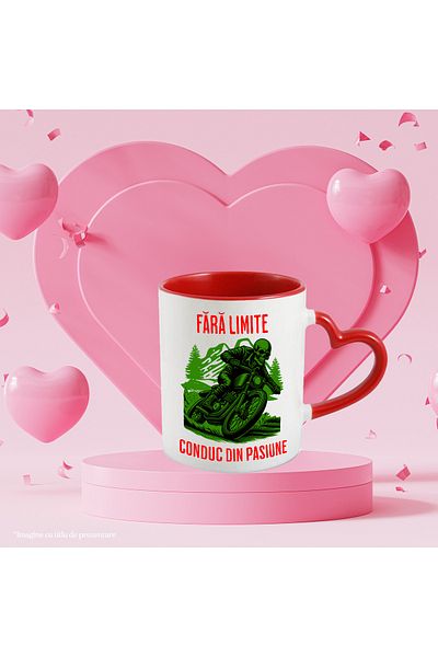 StoryGift Romania Mug without limits I drive skeletons on motorbikes out of passion, 330ml, Ceramic with Handle, With, STG
