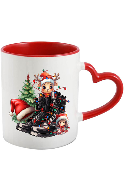 StoryGift Romania Cana cu ghetele lui Mos Craciun, caciula, ren micut, brad, ...