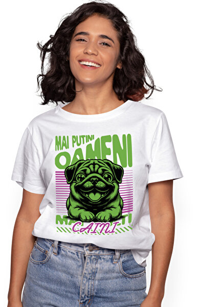 StoryGift Romania Tricou Femei Iubitorii De Caini Mesaj Mai Putin Oaemeni Cu ...