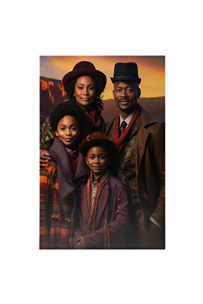 StoryGift Romania Tablou Canvas: Familie Creola Sot, Sotie Si Doi Copii Feric...