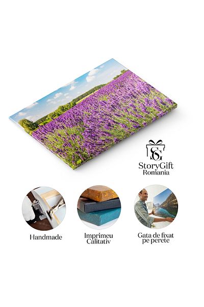 StoryGift Romania Canvas Painting Landscape with Lavender Field, Provence, France, Aromatherapy, Landscape, Purple 2745