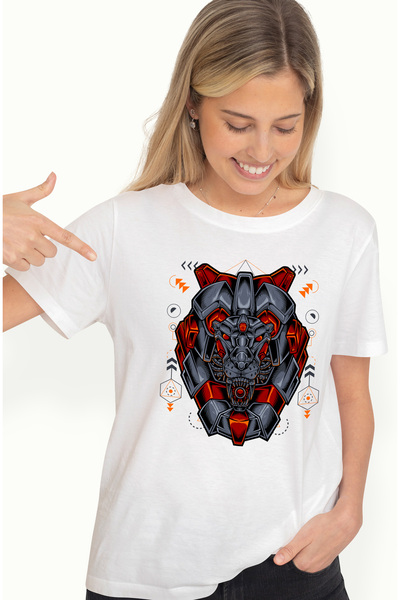 StoryGift Romania Tricou Femei Cu Leu, Robot, Android, Cibernetic, Abstract, Multicolor Cu Imprim Wht_l