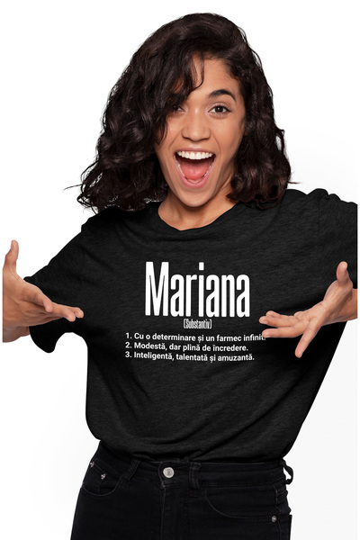 StoryGift Romania Tricou Femei Cu Numele Mariana, Si Mesaj Motivational, Dete...
